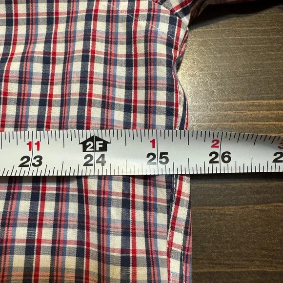 UNTUCKit Button Down Shirt Men's XXL Long Sleeve Red Blue Plaid Wrinkle Free